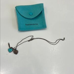Tiffany & Co. Silver Necklace with Turquoise Pouch